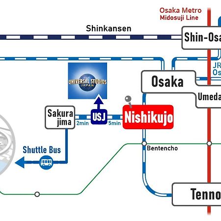 Usj 2 Stops, Umeda&Dotonbori 8Mins, Ninja Style Sv1 Osaka Exteriör bild