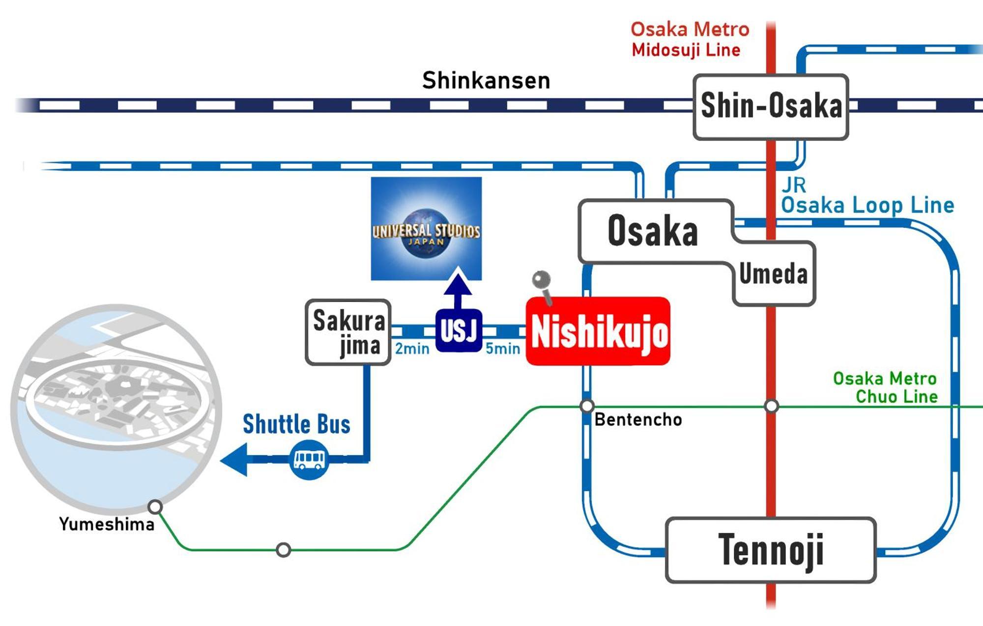 Usj 2 Stops, Umeda&Dotonbori 8Mins, Ninja Style Sv1 Osaka Exteriör bild